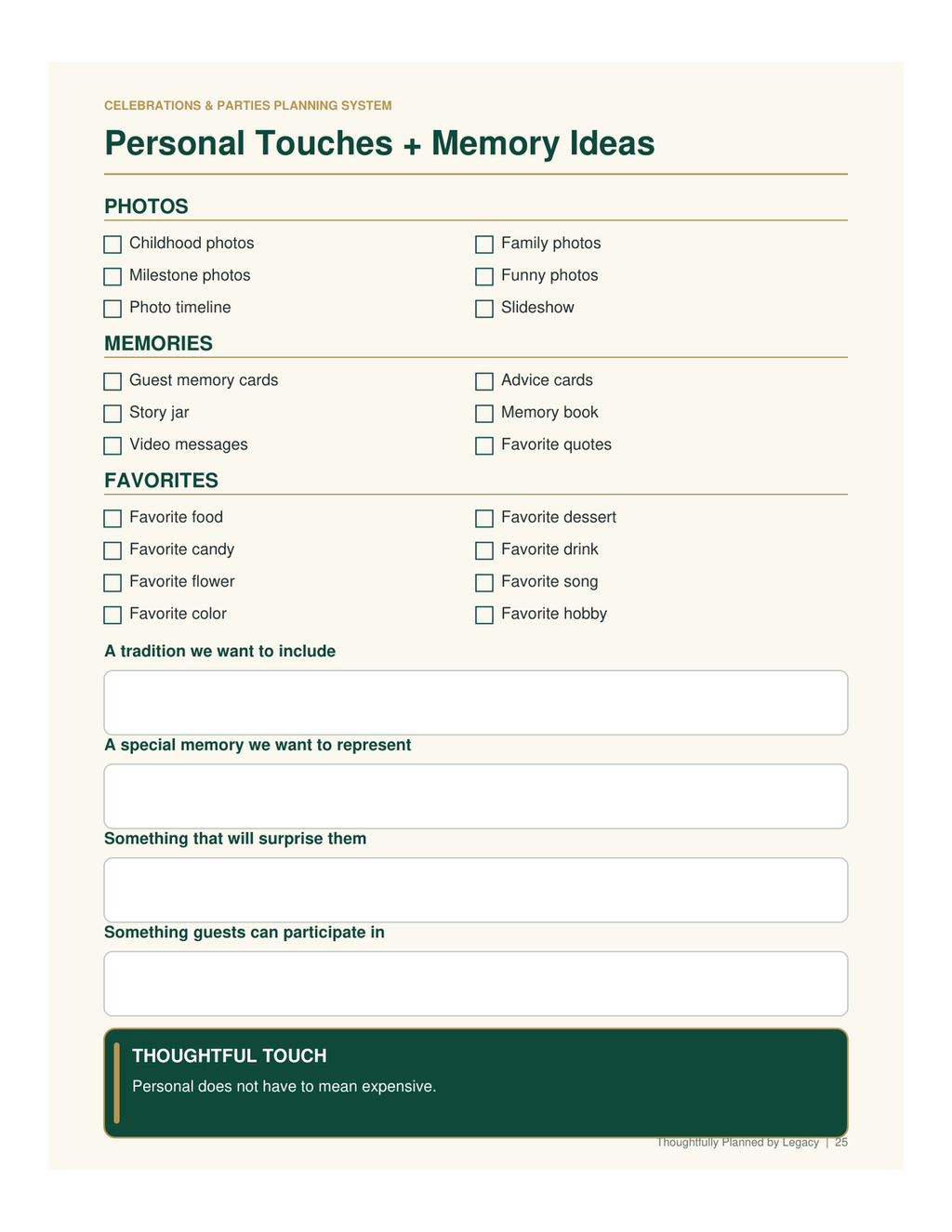 Celebrations & Parties Planning System