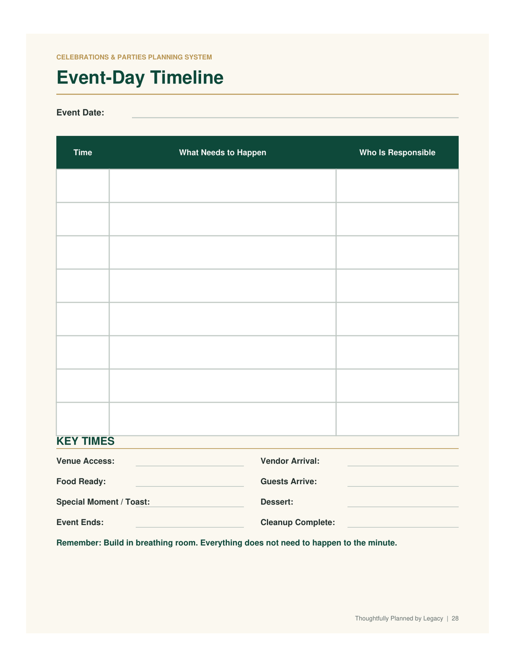 Celebrations & Parties Planning System